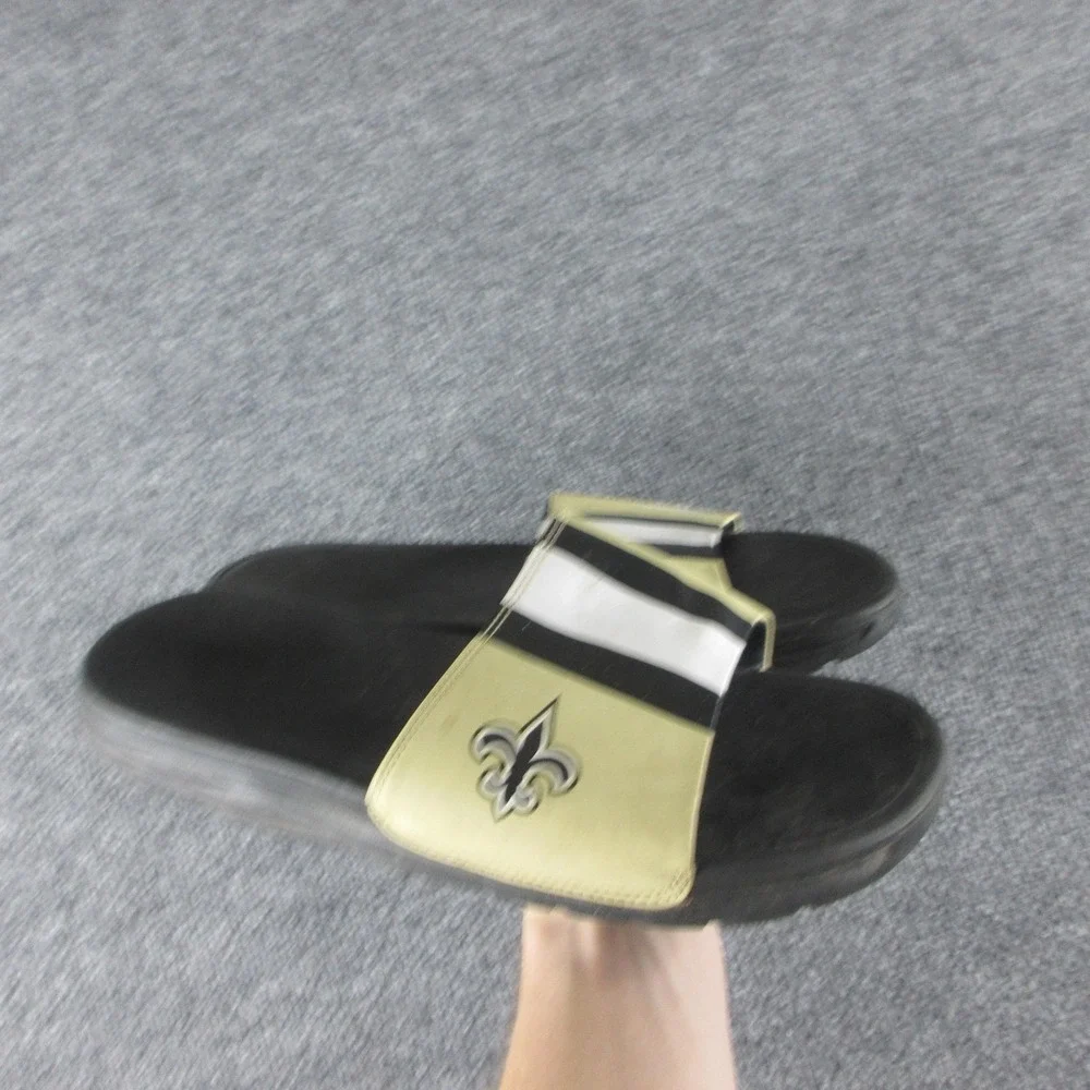New Orleans Saints Slides Mens 10 Black NFL Football Nike Team Sandals